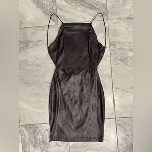 Elegant Dark Grey Open Back Dress